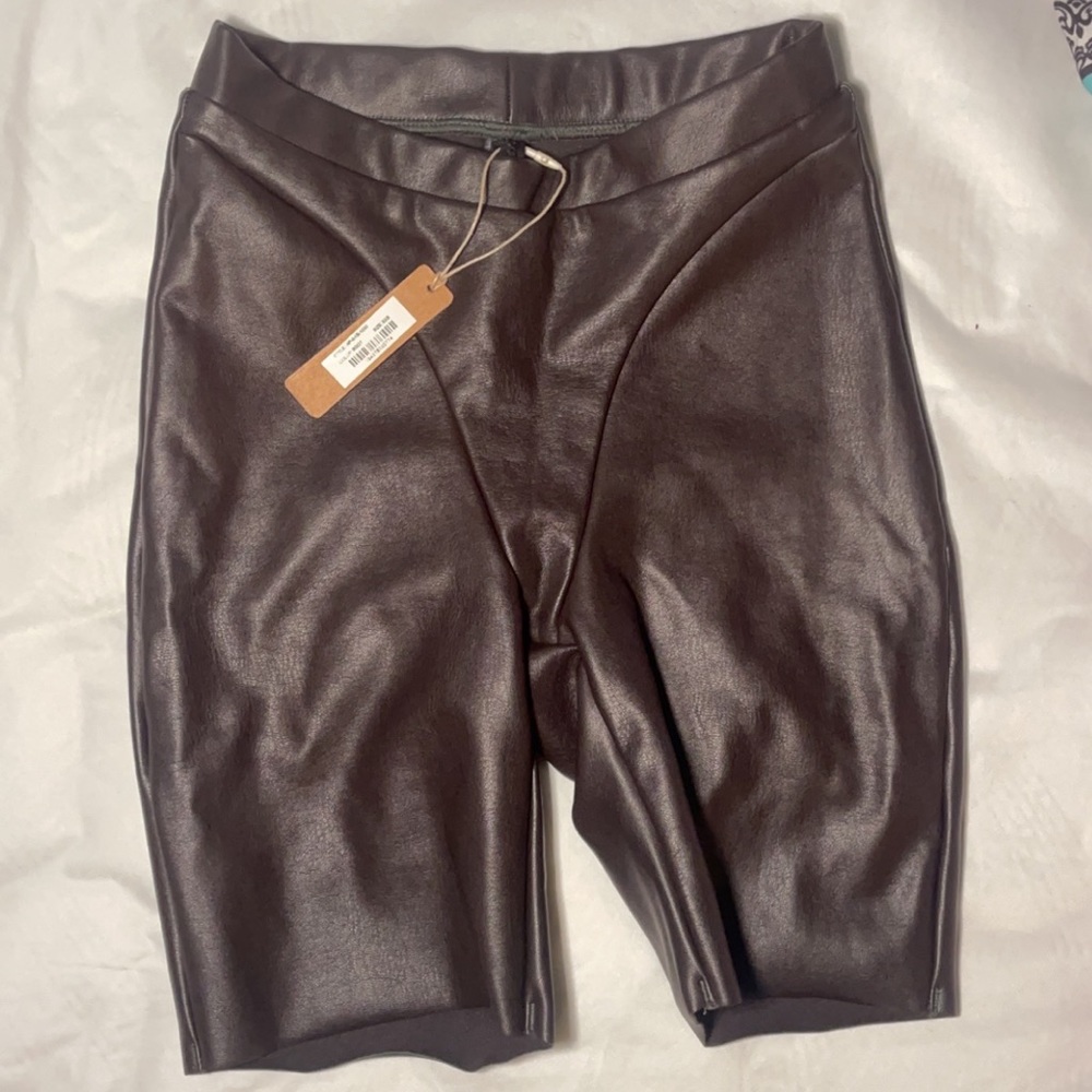 Skims faux leather shorts